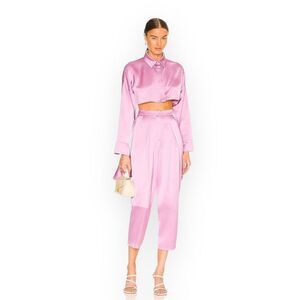 SELMACILEK Pleated High Rise Pant in Lilac‎